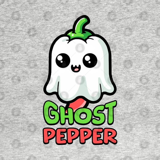 Ghost Pepper! Cute Spooky Hot Pepper Pun by Cute And Punny